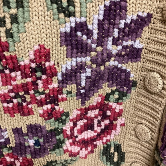 Vintage Northern Traditions 100% Cotton Cardigan knit buttons, size Large EUC - Picture 5 of 10